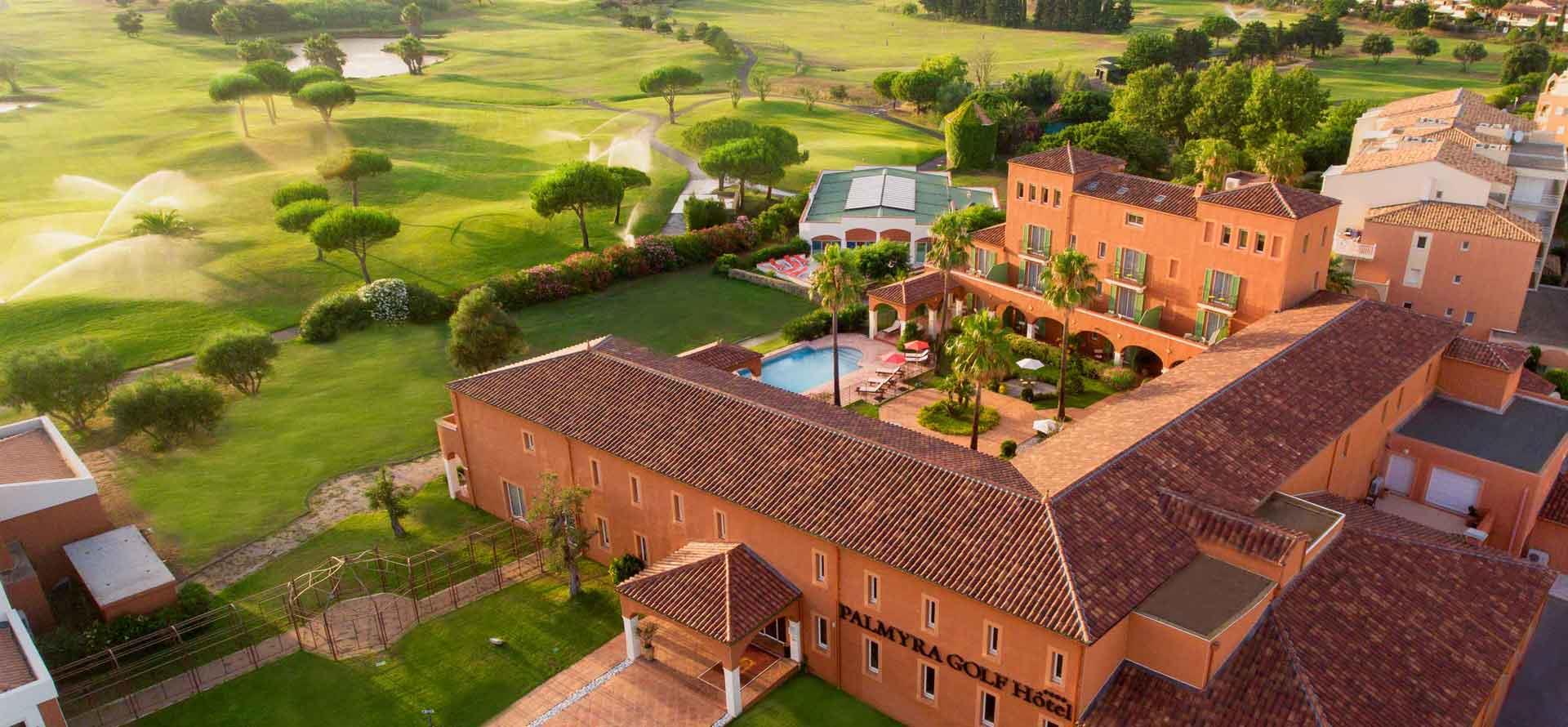 Overall view of the 4-star Palmyra Golf hotel beside the Cap d’Agde International Golf course