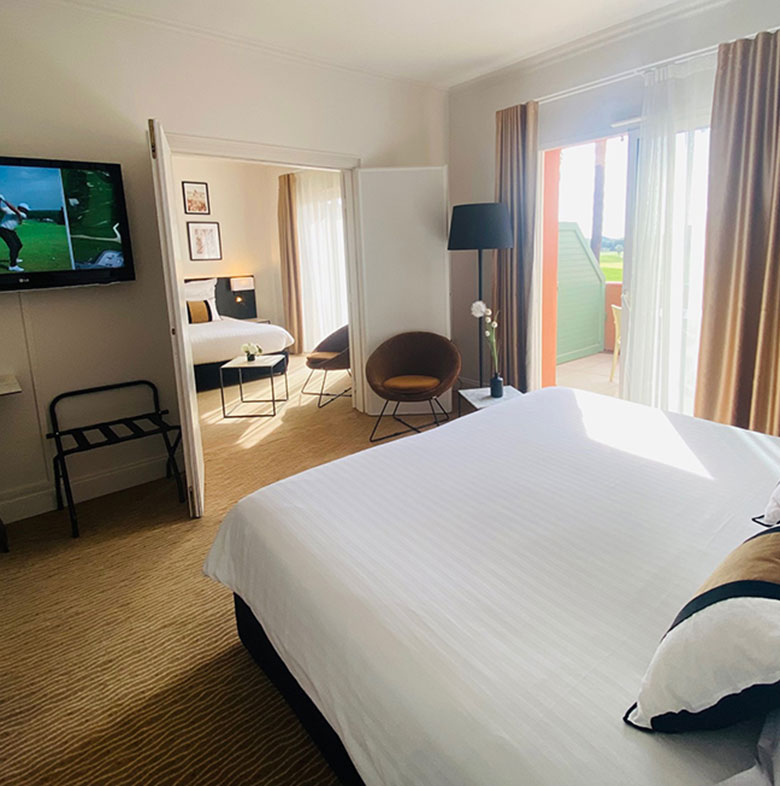 Chambres Communicantes, 2x25 m², 4 personnes du Palmyra Golf, hôtel 4 étoiles dans l’Hérault